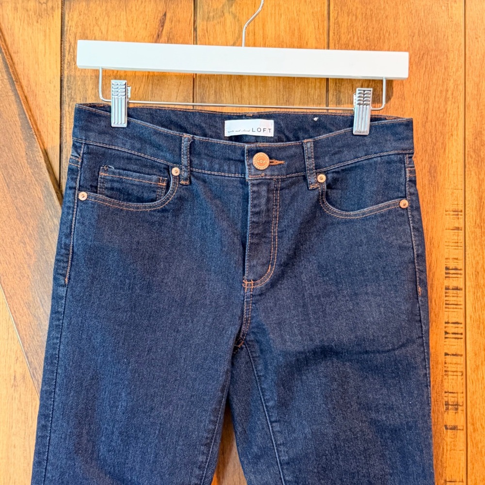 Loft Skinny Jeans Womens 26/2 Made with Love Dark Indigo Blue Denim Slim Pants - Picture 2 of 7